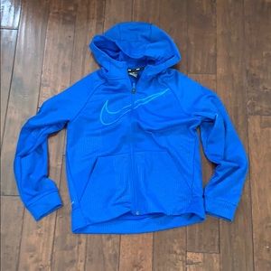 Blue Nike Dri-fit zip up hoodie